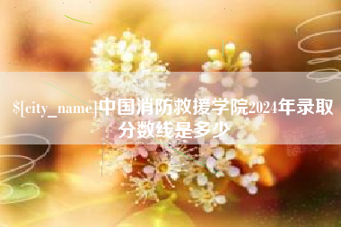 诸暨中国消防救援学院2024年录取分数线是多少