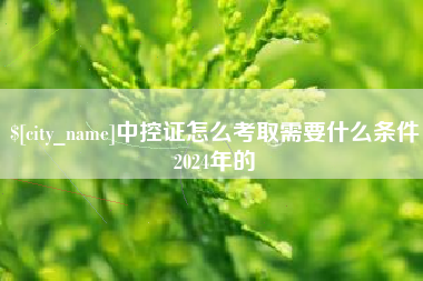 诸暨中控证怎么考取需要什么条件2024年的