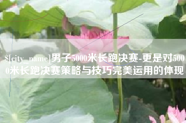 诸暨男子5000米长跑决赛-更是对5000米长跑决赛策略与技巧完美运用的体现