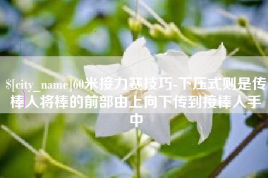 诸暨60米接力赛技巧-下压式则是传棒人将棒的前部由上向下传到接棒人手中