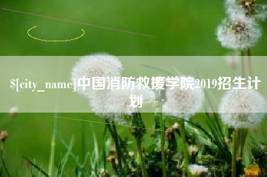 诸暨中国消防救援学院2019招生计划